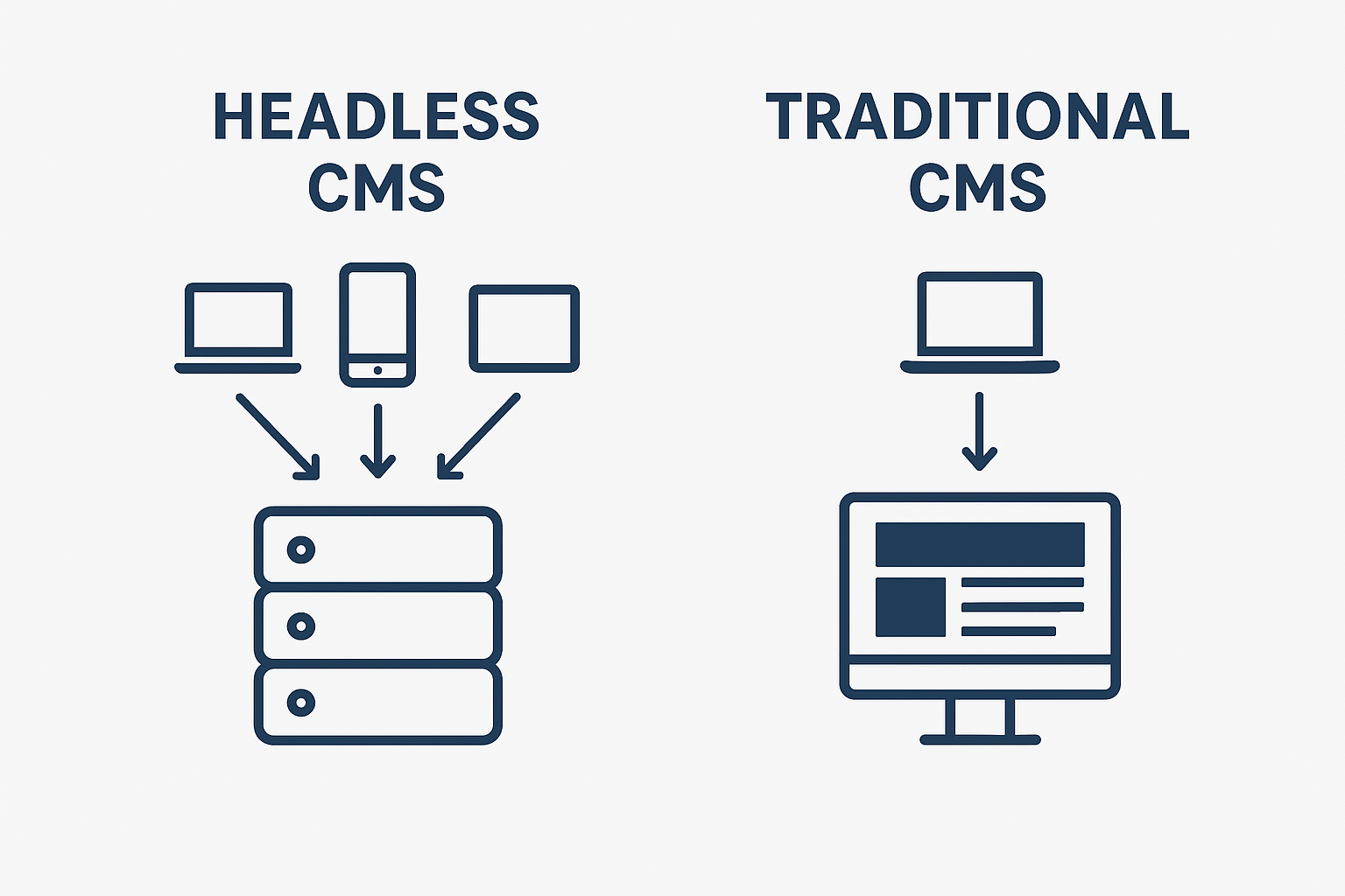 Headless CMS vs Traditional CMS comparison chart